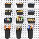 INCLY 12 Pack Pegboard Bins & Cups with Hooks, Peg Board Organizer Accessories Assortment Kit, Peg Board Tools Accessory Storage for 1/8 and 1/4 Pegboard Garage Workbench Craft Room Office Hobby
