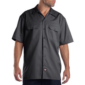 Dickies Men's Twill Short Sleeve Work Shirt  Lightweight Durable Uniform with Pockets for Warehouse, HVAC (XX-Large, Charcoal V1)