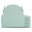 PRONOUS Sage Green Winsor Chair Cushions with Ties, Faux Linen Dining Kitchen Chair Seat Pads Non Slip 17"x16" Set of 4