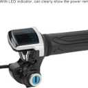 48V Half Twist Throttle, Ebike Throttle, Electric Bike Throttle with LED Display Grip Lock Key Set for Ebike Motorcycle Scooter