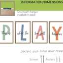 This Is Where The Fun Stuff Happens Kids Playroom Wall Art 24x16 Inch Set Of 4 Rustic Kids Wood Framed Boy Sign Toddler Modren Nursery Interesting Let's Play Prints Wall Hang Decor (Wood)