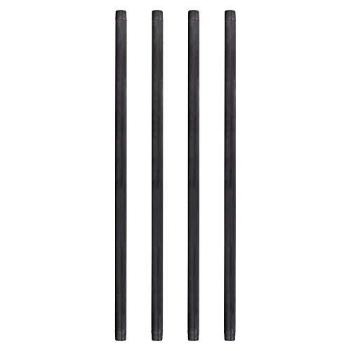 PIPE DECOR 3/4” x 30” Black Steel Plumbing Pipe, Pre Cut, Industrial Steel Grey Fits Standard 3/4 Inch Threaded Black Malleable Iron Fittings, Build Vintage DIY Furniture, 3 Pack
