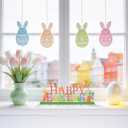 KHJCXS Metal Holiday Table Sign Decor, Decorations Tabletop Centerpiece for Home, Office, Shelf, Tiered Tray, Mantel, Indoor, Happy Easter
