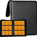 Card Binder 9 Pocket Premium Zipper Trading Card Album 720 Cards Folders for Collectible MTG TCG Sports Cards Binder (Dark Black)