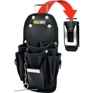 [MAGG HEVI] Tool Pouch with Belt Clip, Quickly Attach and Release from Tool Belts, Utility Tool Organizer Pouch for Electrician, Carpenter, Construction, Technician