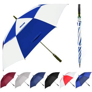 Golf Umbrella Large 62 Inch, Extra Large Oversize Double Canopy Vented Windproof Waterproof Umbrella, Automatic Open Golf Umbrella for Men and Women and Family.