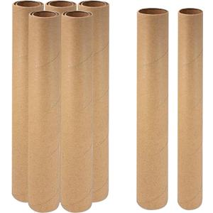 12 PCS Cardboard Tubes for Crafts Two Size, Empty Toilet Paper Rolls for Art Projects, DIY Brown Crafting Paper Roll for Classrooms Dioramas Decorations, 5pcs 1.37x15.7In and 5pcs 1.77x15.7In