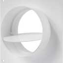 Vent Systems 4" inch Air Vent Duct Connector Flange Straight Ventilation Pipe Plastic Ducting Connector Plate For Cooling Heating Ventilation System HVAC With Valve