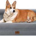 Large Dog Bed Orthopedic for Large Sized Dogs, Waterproof Dog Bed with Removable Washable Cover, Egg Crate Foam Pet Couch Sofa with Non-Slip Bottom, Grey (33.0"L x 25.0"W x 6.5"Th)