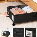 Under Bed Storage with Wheels,2Pack Underbed Shoe Storage Organizer,7.5-10.6 inchTall Adjustable Storage for Underbed with Lids,65L Extra large capacity for Clothes, Blankets,Shoes