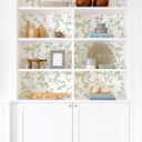 Orainege Vintage Floral Wallpaper Peel and Stick Wallpaper 16.9in118.1in Green and White Floral Contact Paper Flowers Birds Self Adhesive Decorative Wall Paper for Bathroom Bedroom Cabinets Removable