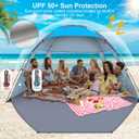 Gorich Beach Tent Sun Shelter for 8 Person with UPF 50 UV Protection, Lightweight & Easy Setup Beach Shade Canopy, Portable Beach Shade Tent Beach Cabana