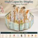CoralHouse 360 Rotating Makeup Organizer Spinning Vanity Organizer with Makeup Brush Holder for Countertop, Bathroom Storage, Skincare, Perfume & Cosmetic Organizer for Vanity