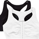 Fruit of the Loom Women's Front Close Racerback (Pack of 2) Bra, Black/White, 36