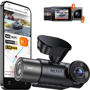 Vantrue N2X 2.7K Dash Cam Front and Inside, 5G WiFi Dual Dash Camera for Car with HDR IR Night Vision, STARVIS 2, GPS, 2.5K/60FPS, G-Sensor, 24/7 Parking Mode, Voice Control
