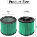DXVC4003 HEPA Cartridge Filter Replacement Fit for DEWALT 4 Gallon Wet Dry Vacuum Cleaners, Washable and Reusable Compatible with DXV04T, DXV05P, DXV05S, DXV08S, DXV06G (2 Pack)