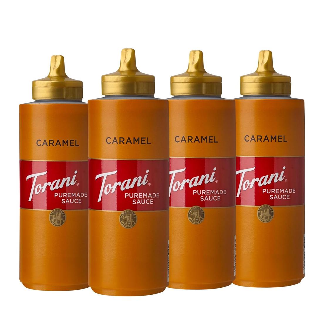 Torani Puremade Sauce, Caramel, 16.5 Ounces (Pack of 4)