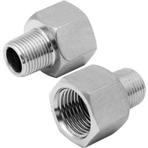 Beduan Stainless Steel NPT Reducer Adapter 1 Female to 1/2 Male Threaded Reducing Pipe Fittings Adaptor(Pack of 2)