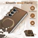 [Magnetic Stand & Wave Frame] Case for Samsung Galaxy Z Fold 5 [Fit for MagSafe] [Military Drop Protective] Not Yellowing Translucent Z Fold 5 Phone Ring Cover for Women Men 7.6" Desert Gold