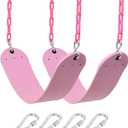 2 Pack Pink Swings Seats Heavy Duty 66 Inches Chain Plastic Coated - Playground Swing Set Accessories Replacement with Snap Hooks (Pink)