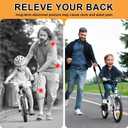 Bike Training Handle - Adjustable Balance Push Bar 22"-29" Height for Kids Learning to Ride - Children Bike Trainer Accessory, 4-Level Safety Handle Attachment (Black)