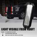 WINECO 12 Led POV Emergency Fire Strobe Lights, Red White Firefighter Surface Mount Grille Grill Warning Flashing Light Caution Construction Hazard Light Bar for Trucks Vehicles