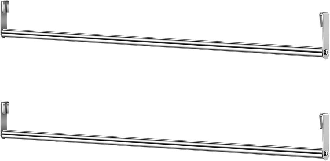 Threehoney 2 Pack Wire Shelving Garment Hanger Bar Wire Shelving Accessories Industrial Closet Clothes Rods for Home Retail Store(Silver,36 Inch)