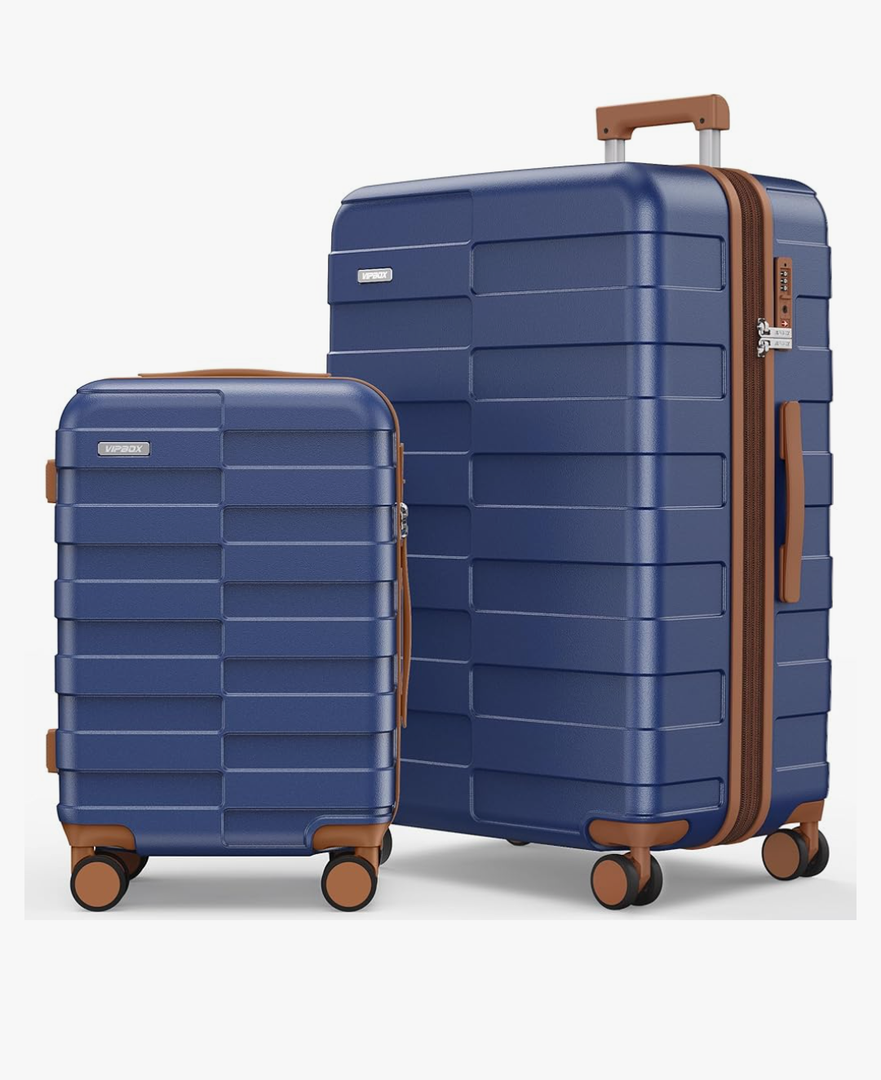 Luggage Sets 2 Piece 20/28 Inch (3-YEARS VIP SERVICE) Hardside Expandable Lightweight Ultra Durable 100% Polycarbonate Carry On Travel Suitcase with Spinner Wheels TSA Lock, Classic Blue
