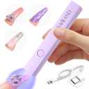 SAVILAND Handheld U V Light for Nails: 3W Portable Mini UV Light for Gel Nail Sticker LED Gel Nail Lamp Gel Polish 180mAh Rechargeable Flashlight Type-c Gel Nail Dryer Home DIY Nail Art Self Use