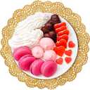 14 Inch 100 Pcs Round Lace Gold Paper Doilies Gold Foil Paper Placemats Doily Paper Pad for Cakes Crafts Party Weddings Tableware Decor