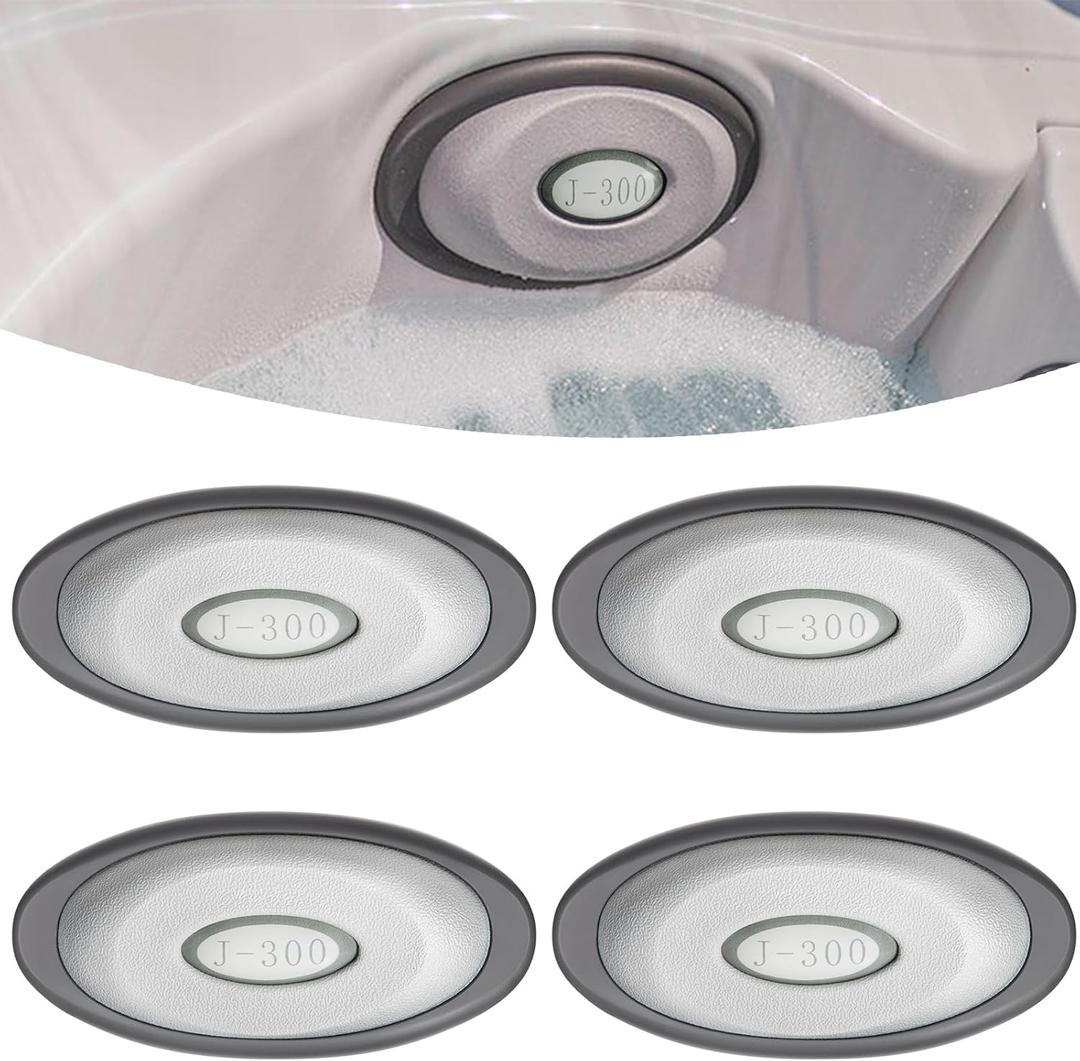 4 Pack 2472-824 Spa Oval Pillow Insert and Back Mount Fit for 20042018 Jacuzzi J-300 Series Hot Tubs & Spas, 2455-263 Hot Tub Headrest Replacement Spa Pillows - Enhanced Support