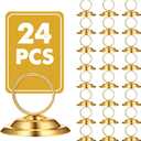 24 Pcs Table Number Holders-Metal Place Card Holders Table Number Stands Tabletop Sign Stands for Photos, Menu, Memo, Notes, Wedding, Restaurant, Banquet, Birthday(Gold)
