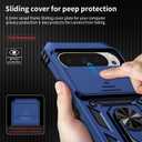 3 x for Google Pixel 9 Pro XL Case with Camera Lens Cover, HD Screen Protector, 10 FT Military Grade Drop Protection, Magnetic Ring Holder Kickstand Protective Phone Case, Navy Blue