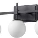 URSOLA 3 Lights 22" Bathroom Vanity Light Fixtures, Matte Black Mid Century Modern Vanity Light with Opal Globe Glass Shades, G9 Socket, Bathroom Light Fixtures Over Mirror for Bathroom