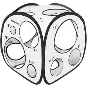 Worown 18 Holes Balloon Sizer Cube Box, Large Balloon Sizing Box, 1-12 Inch Collapsible Balloons Measurement Tool for Party Decoration, Ideal for Balloons Arches & Columns (White)
