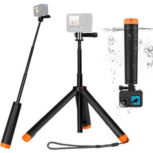 Floating Selfie Stick Hand Grip Tripod, Waterproof Extendable Selfie Monopod for GoPro Hero 13, 12, 11, 10, 9, 8, DJI OSMO Action 5 Pro 4 3Insta360 Ace Pro 2 and Most Action Camera