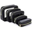 YOPCDJ 5PCS Diaper Bag Organizer Pouch Set, TSA Approved Toiletry Bag，Clear Waterproof TPU Makeup Bag Set Travel Organizer Bags for Women and Kids, Black