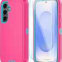 ONOLA Phone Case for Samsung Galaxy S25 FE Case with HD Screen Protector, Heavy Duty Shockproof & Dropproof 3-Layer Cover Phone Case for Galaxy S25 FE 6.7'', Pink
