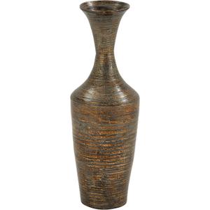Deco 79 Bamboo Wood Decorative Vase Tall Floor Centerpiece Vase with Lacquer, Vase for Home Decoration 8" x 8" x 23", Dark Brown
