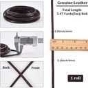 GORGECRAFT 5M Cowhide Leather Cord Genuine Leather Strips Strap 4mm Wide Flat Coconut Brown Leather String 4mm Thick Braiding Thread Rope for DIY Crafts Bracelets Neckacle Jewellery Making Boot Lace