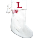 St. Nicholas Square 21 inch White Knitted Initial L Monogram Christmas Stocking