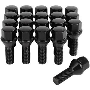 SCITOO 15Pcs Wheel Bolts 12x1.25 Lug Nuts Studs M12x1.25 Black Shank Length 28mm Hex Size17mm Wheel Studs for Jeep Compass for Jeep Renegade for Fiat for Cherokee for Chrysler 200 for Dodge Dart