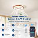 20" Low Profile Ceiling Fan with Lights, Modern LED Ceiling Fan, 19.7"