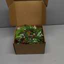 8 Pcs Christmas Candle Rings Wreaths Artificial Snowy Pine Cedar Red Berry Clusters Candle Rings Wreaths Mini Christmas Balls Wreath for Xmas Winter Front Door Window Decorations