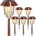 XMCOSY+ Solar Pathway Lights Outdoor - 6 Pack Solar Garden Lights, 10-40 LM Dimmable Solar Lights Outdoor Waterproof Auto On/Off IP 65 Solar Powered Landscape Lighting for Patio Walkway Driveway