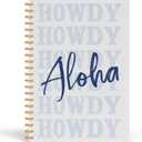 2 x Blue Western Notebook Journal, Aloha Howdy Trendy Coastal Cowgirl Journal for Women, Cowgirl Gifts Stuff, Blue Preppy Girly Aesthetic Notebook, 5.5x8.3 Inches 814