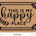 Funny Mat This is My Happy Place Doormats Non-Woven Fabric Top with a Anti-Slip Rubber Back for Front Door Indoor/Outdoor/Kitchen Welcome Mats Domestic Presents 23.6"(L) x 15.7"(W)
