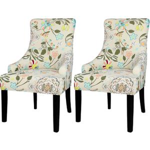 Lellen Wingback Side Chair Slipcover - Stretch Wingback Chair Covers with Pattern,Armless Wingback Chair Slipcover,Wingback Dining Chair Covers,Arm Chair Protector Cover for Room Home Decor 2PCS (11)
