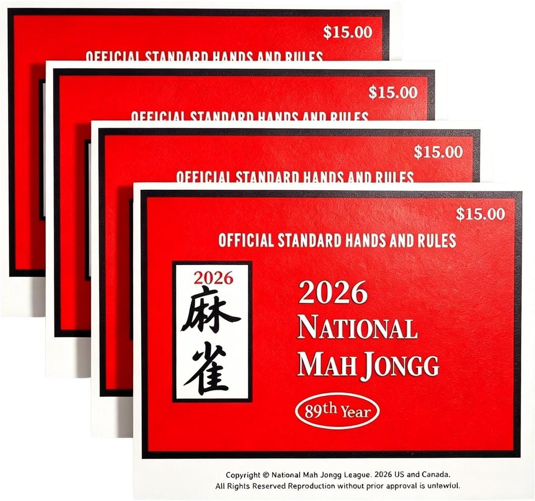 Mahjong Cards 2026 - Large Print American Mah Jongg Reference Cards, 4Pack Waterproof Easy to Read