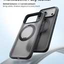 TORRAS 360 Magnetic Stand for iPhone 17 Pro Case, [Fit for MagSafe] [Rotatable Ring Kickstand] [4X Mil-Grade Shockproof] Slim Phone Cover, Camera Button, Obsidian Black, Translucent, Ostand O3 Fitness